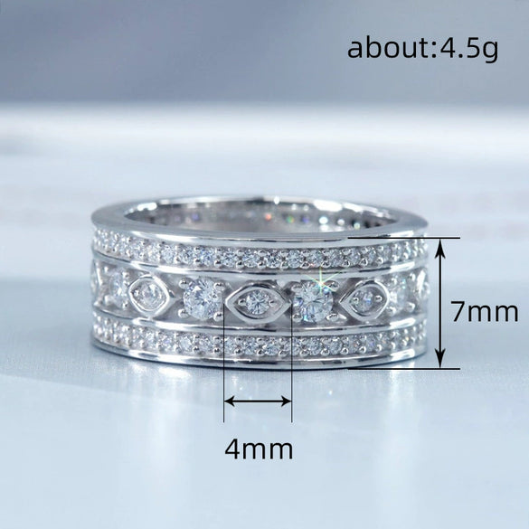 Wholesale Ring Copper Geometric Zirconia Hiphop Style Unisex