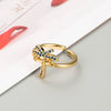 Wholesale Ring Copper Gold Plated Coconut Tree Zircon Unisex Hip Hop Simple Style