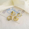 Wholesale Ring Copper Gold Plated Geometric Moon Cross Open Unisex Minimalist Style