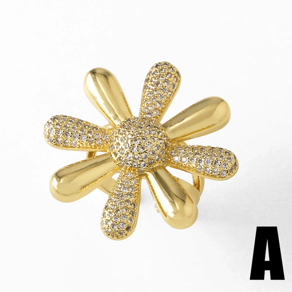 Wholesale Ring Copper Gold Plated Geometric Pattern Female