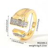 Wholesale Ring Copper Gold Plated Geometric Style Zirconium Inlaid Unisex