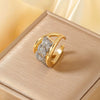 Wholesale Ring Copper Gold Plated Geometric Style Zirconium Inlaid Unisex
