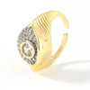 Wholesale Ring Copper Gold Plated Geometric Style Zirconium Inlaid Unisex