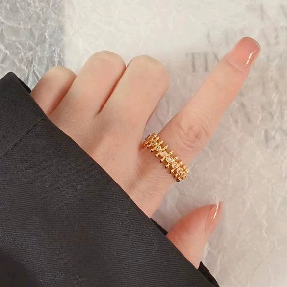 Wholesale Ring Copper Gold Plated Geometric Style