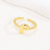 Wholesale Ring Copper Golden Glaze Electroplated Bubble Balloon Shape With Letters Numbers Text For Women