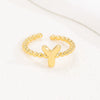 Wholesale Ring Copper Golden Glaze Electroplated Bubble Balloon Shape With Letters Numbers Text For Women