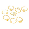 Wholesale Ring Copper Golden Glaze Electroplated Bubble Balloon Shape With Letters Numbers Text For Women