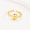 Wholesale Ring Copper Golden Glaze Electroplated Bubble Balloon Shape With Letters Numbers Text For Women