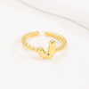 Wholesale Ring Copper Golden Glaze Electroplated Bubble Balloon Shape With Letters Numbers Text For Women