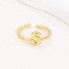 Wholesale Ring Copper Golden Glaze Electroplated Bubble Balloon Shape With Letters Numbers Text For Women