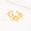 Wholesale Ring Copper Golden Glaze Electroplated Bubble Balloon Shape With Letters Numbers Text For Women