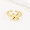 Wholesale Ring Copper Golden Glaze Electroplated Bubble Balloon Shape With Letters Numbers Text For Women