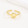 Wholesale Ring Copper Golden Glaze Electroplated Bubble Balloon Shape With Letters Numbers Text For Women
