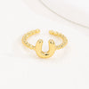 Wholesale Ring Copper Golden Glaze Electroplated Bubble Balloon Shape With Letters Numbers Text For Women