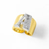 Wholesale Ring Copper Goldplated Geometric Letter Design