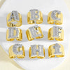 Wholesale Ring Copper Goldplated Geometric Letter Design