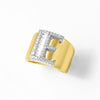 Wholesale Ring Copper Goldplated Geometric Letter Design