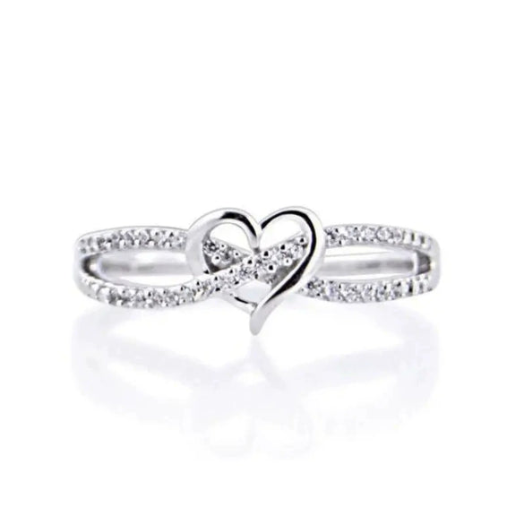 Wholesale Ring Copper Heart Shape Inlaid Zircon For Women