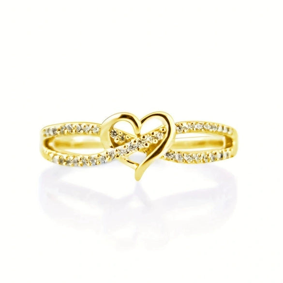 Wholesale Ring Copper Heart Shape Inlaid Zircon For Women
