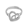 Wholesale Ring Copper Heart Shaped Love Texture Hollow With English Letters Electroplated