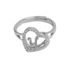 Wholesale Ring Copper Heart Shaped Love Texture Hollow With English Letters Electroplated
