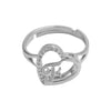 Wholesale Ring Copper Heart Shaped Love Texture Hollow With English Letters Electroplated