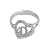 Wholesale Ring Copper Heart Shaped Love Texture Hollow With English Letters Electroplated