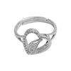 Wholesale Ring Copper Heart Shaped Love Texture Hollow With English Letters Electroplated
