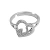 Wholesale Ring Copper Heart Shaped Love Texture Hollow With English Letters Electroplated