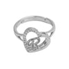 Wholesale Ring Copper Heart Shaped Love Texture Hollow With English Letters Electroplated