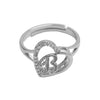 Wholesale Ring Copper Heart Shaped Love Texture Hollow With English Letters Electroplated