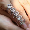 Wholesale Ring Copper Heart Shaped Love Texture Hollow With English Letters Electroplated