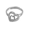 Wholesale Ring Copper Heart Shaped Love Texture Hollow With English Letters Electroplated