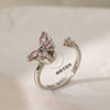 Wholesale Ring Copper Inlaid Rhinestone Geometric Bow Wave Animal Zodiac Butterfly Snake Style