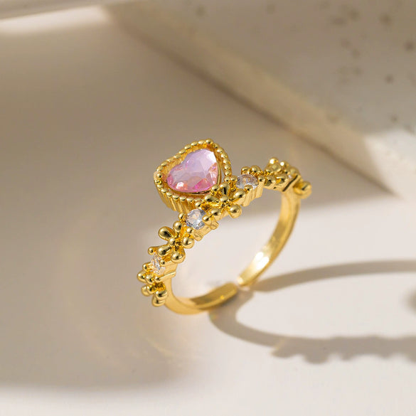 Wholesale Ring Copper Inlaid Rhinestone Geometric Bow Wave Animal Zodiac Butterfly Snake Style