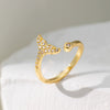 Wholesale Ring Copper Inlaid Rhinestone Geometric Bow Wave Animal Zodiac Butterfly Snake Style