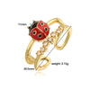 Wholesale Ring Copper Inlaid Zirconium Insect Ladybug Style