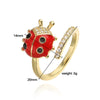 Wholesale Ring Copper Inlaid Zirconium Insect Ladybug Style