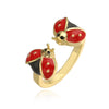Wholesale Ring Copper Inlaid Zirconium Insect Ladybug Style