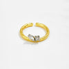 Wholesale Ring Copper 18K Gold Electroplated Geometric Style Adjustable Finger Ring