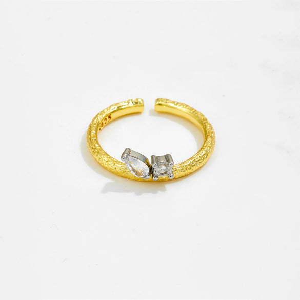 Wholesale Ring Copper 18K Gold Electroplated Geometric Style Adjustable Finger Ring
