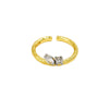 Wholesale Ring Copper 18K Gold Electroplated Geometric Style Adjustable Finger Ring