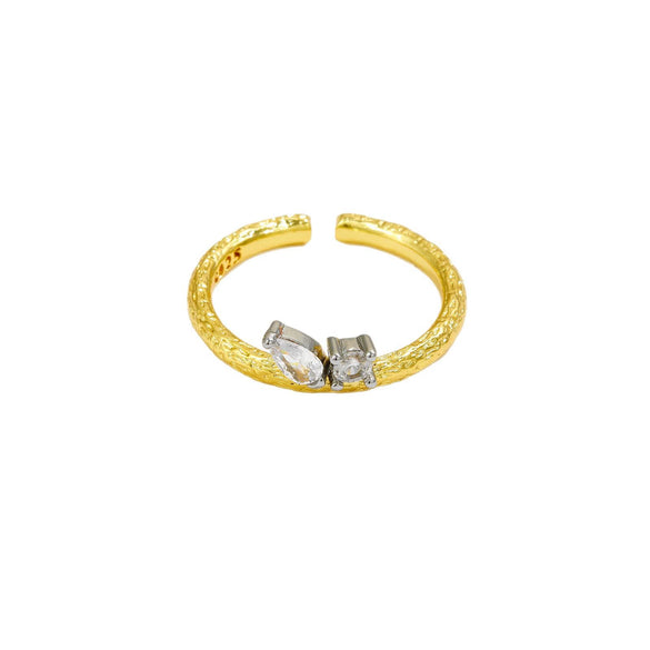 Wholesale Ring Copper 18K Gold Electroplated Geometric Style Adjustable Finger Ring