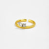 Wholesale Ring Copper 18K Gold Electroplated Geometric Style Adjustable Finger Ring