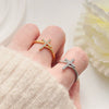 Wholesale Ring Copper 18K Gold Electroplated Microinlaid Zircon Geometric Cross Female Jewelry
