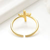 Wholesale Ring Copper 18K Gold Electroplated Microinlaid Zircon Geometric Cross Female Jewelry