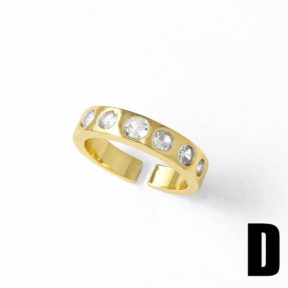 Wholesale Ring Copper 18K Gold Plated Fivepointed Star Butterfly Geometric Minimalist Unisex