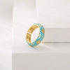 Wholesale Ring Copper 18K Gold Plated Geometric Micro Inlay Women's Retro Bohemian Style