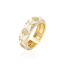 Wholesale Ring Copper 18K Gold Plated Geometric Micro Inlay Women's Retro Bohemian Style
