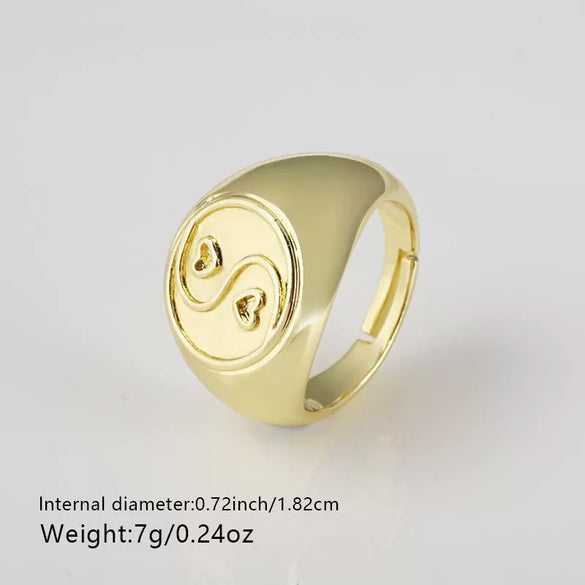 Wholesale Ring Copper 18K Gold Plated Geometric Retro Fashion For Women